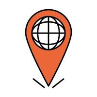 online education world navigation pointer website and mobile training courses line and fill icon vector