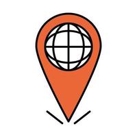 online education world navigation pointer website and mobile training courses line and fill icon vector