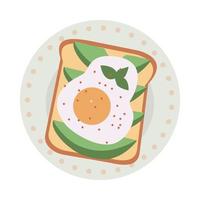 Delicious and fresh sandwiches with eggs and salmon fish vector