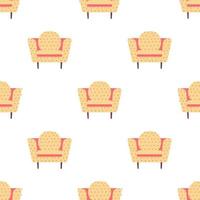 Seamless pattern with stylish armchairs Scandinavian interior vector