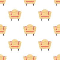 Seamless pattern with stylish armchairs Scandinavian interior vector