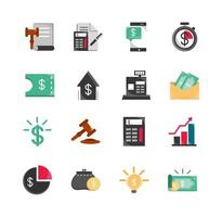 finance money business economy icons set vector