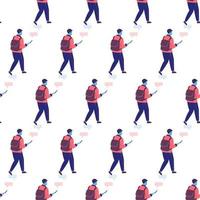 Seamless pattern with guys who chat and type on the phone vector