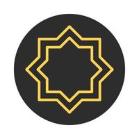 arabesque decoration eid mubarak islamic religious celebration block and line icon vector