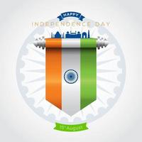 india feliz día de la independencia tarjeta de felicitación vector