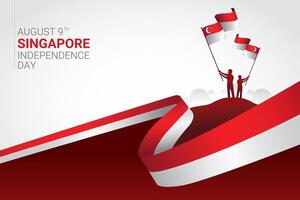 Ilustración de vector de celebración de banner del día de la independencia de Singapur