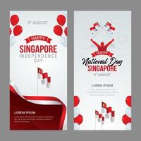 Singapore independence day banner celebration vector illustration