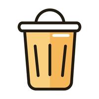 trash can delete internet web technology interface line and fill style icon vector