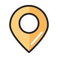 línea de interfaz de tecnología web de internet pin de ubicación de navegación gps e icono de estilo de relleno vector