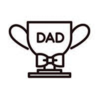 happy fathers day trophy award bowtie decoration celebration line style icon vector