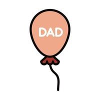 feliz día del padre papá globo decoración ornamento celebración línea e icono de relleno vector