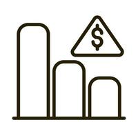 statistics chart bar money financial business stock market line style icon vector