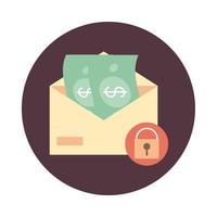 mobile banking sending money security block style icon vector
