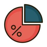 diagram pie chart report financial business stock market line and fill icon vector