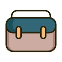 business suitcase financial stock market line and fill icon vector