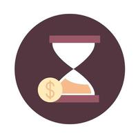 mobile banking business time clock money block style icon vector