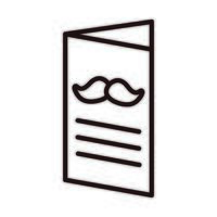 happy fathers day brochure moustache celebration line style icon vector