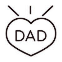 happy fathers day dad inscription heart love celebration line style icon vector