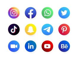 logotipos de redes sociales vector