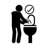 coronavirus covid 19 washing hands frequently prevention health  silhouette style icon vector