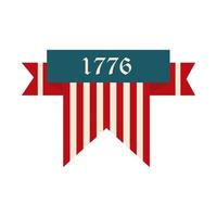 feliz día de la independencia bandera americana color banderines fecha celebración icono de estilo plano vector