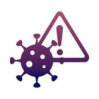 coronavirus covid 19 warning danger virus health pictogram gradient style icon vector