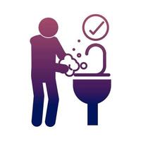 coronavirus covid 19 prevention washing hands with frequently health  gradient style icon vector