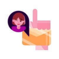 online activities hand with email character message flat style icon vector