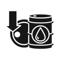 barrels downturn collapse trade crisis economy oil price crash silhouette style icon vector