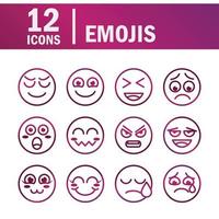 emoticon funny smiley faces expression icons set vector