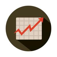 statistics chart arrow going up rising food prices block style icon vector