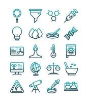 science and research laboratory study icons collection gradient style icon vector