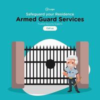 Banner design of safeguard your residence service template vector