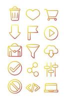 interface internet web technology digital icons set vector