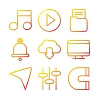 interface internet web technology digital icons set vector