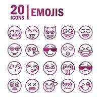 emoticon funny smiley faces expression icons set vector