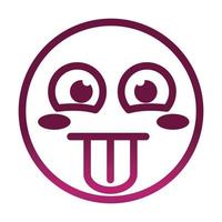 stuck out tongue funny smiley emoticon face expression gradient style icon vector