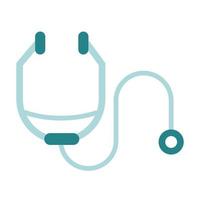stethoscope diagnosis health care equipment medical flat style icon vector