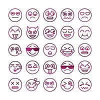 emoticon funny smiley faces expression icons set vector