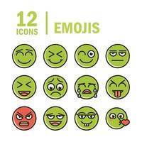 emoticon funny smiley faces expression icons set vector