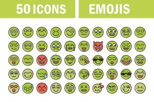 emoticon funny smiley faces expression icons set vector