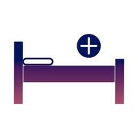 coronavirus covid 19 hospital bed medical equipment health pictogram gradient style icon vector