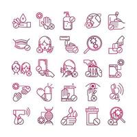 avoid and prevent spread of covid19 icons set gradient icon vector