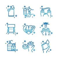 personal hand hygiene disease prevention and health care gradient style icon vector