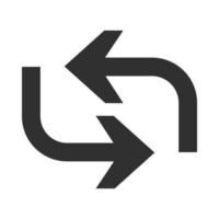 arrow direction related icon arrows point two sides silhouette style vector
