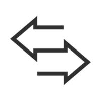arrow direction related icon arrows point two sides silhouette style vector