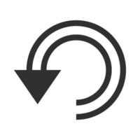 flecha doble curva girar icono de estilo de silueta vector
