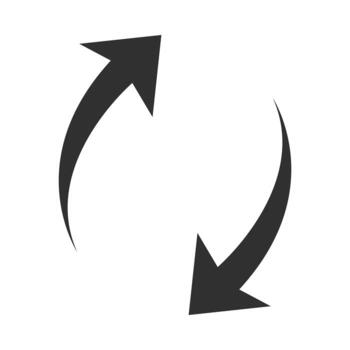 arrows icon shape pointer reload progress silhouette style vector