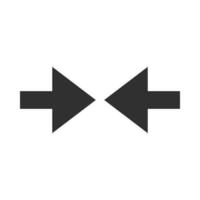 two arrows pointing center silhouette style icon vector