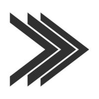 double right arrows direction forward button silhouette style icon vector
